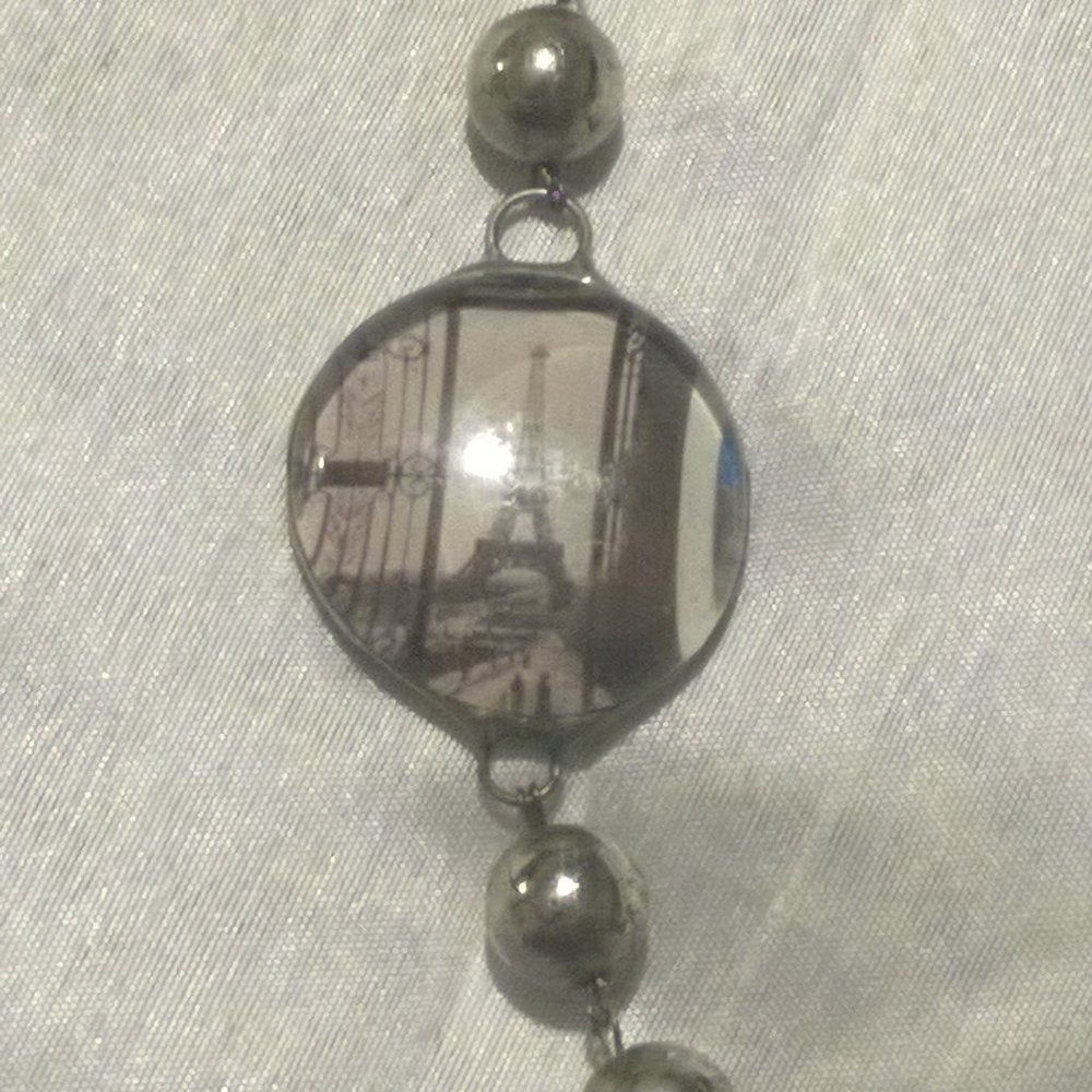 Eiffel Tower Necklace in Brilliant Silver Tones